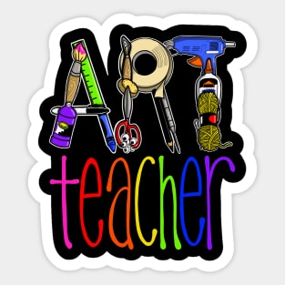 Art Teacher with Art Supply Lettering Sticker